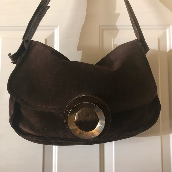 Gorgeous Vintage Suede Leather Messenger Style Bag in Brown - Picture 7 of 13